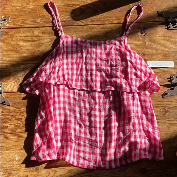 🔥3/$10 ⭐️NWT Abound Gingham Tiered Tank - Picture 6 of 6
